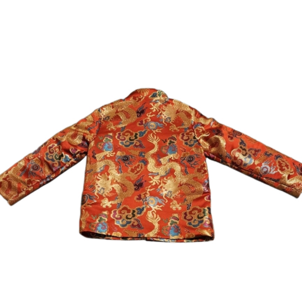 🧥 EUC Traditional Tang Jacket - Vibrant Red with Gold Dragons